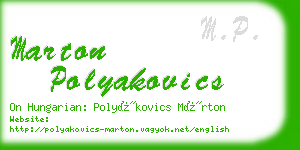 marton polyakovics business card